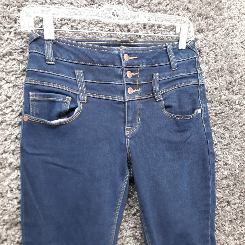 Vanity Jeans Womens 27x30 Blue Curvy Fit Skinny Leg Mid Rise Stretch Dark Pants